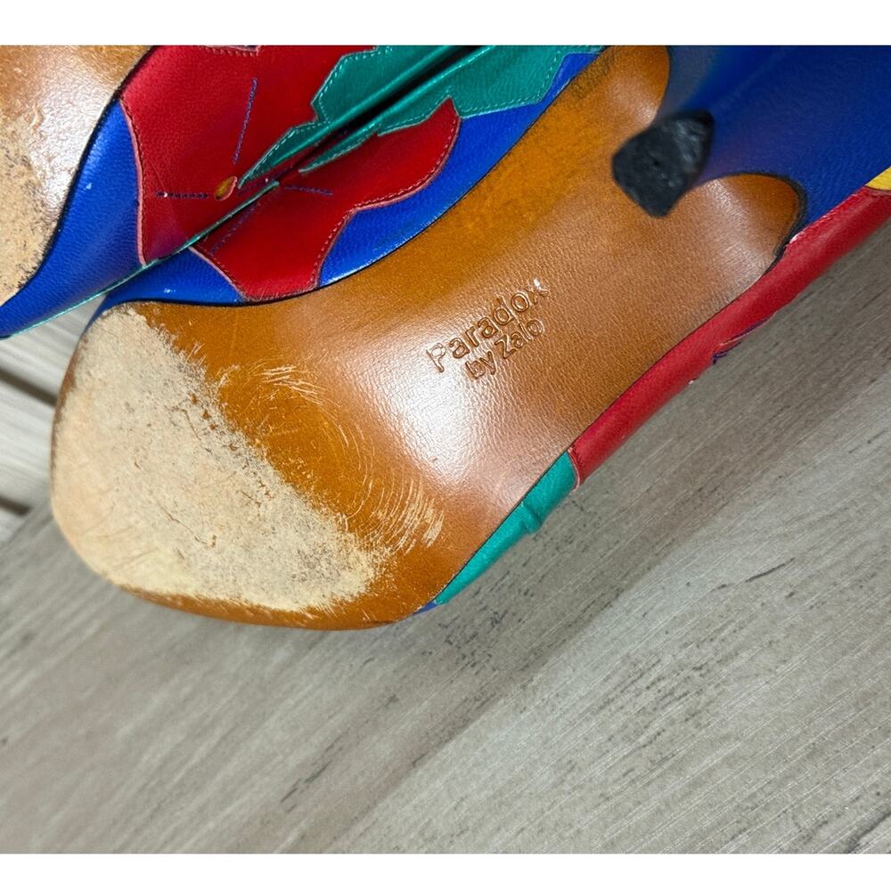 PARADOX by ZALO Multicolored Leather Kitten Heels Women’s Size 6M - Picture 9 of 13